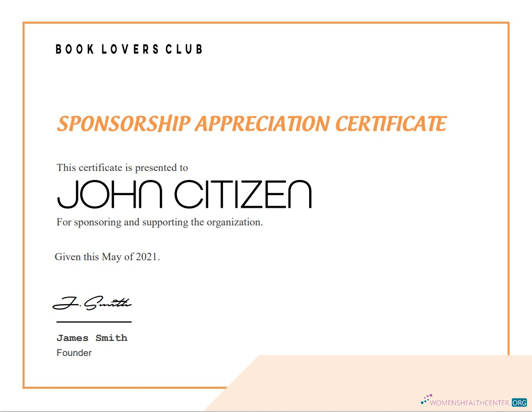 Download USA Sponsorship Appreciation certificate Photoshop template